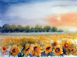 پوستر دیواری سه بعدی آفتابگردان کد RT-023 - رونیا