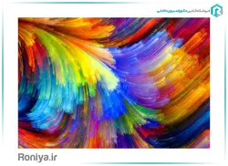 پوستر دیواری سه بعدی انتزاعی شب تاب رنگی کد AB-027 - رونیا