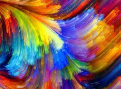 پوستر دیواری سه بعدی انتزاعی شب تاب رنگی کد AB-027 - رونیا