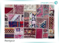 پوستر دیواری سه بعدی انتزاعی طرح گلیم صورتی کد AB-043 - رونیا