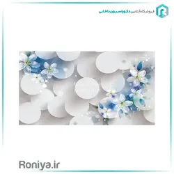 پوستر دیواری سه بعدی سفید آبیCode-3DF-615 - رونیا