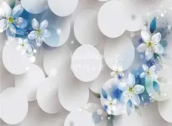 پوستر دیواری سه بعدی سفید آبیCode-3DF-615 - رونیا