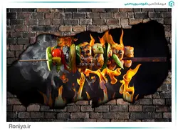 پوستر دیواری سه بعدی طرح کباب کد FS-039 - رونیا