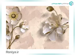 پوستر دیواری سه بعدی گل طرح صدف کد 3DF-180 - رونیا