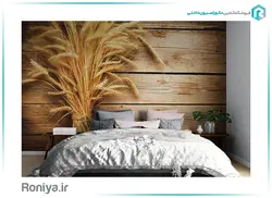 پوستر دیواری طرح چوب و خوشه گندم 3DF-337 - رونیا