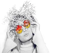 پوستر دیواری فشن سه بعدی عینک نارنجی کد FS-080 - رونیا