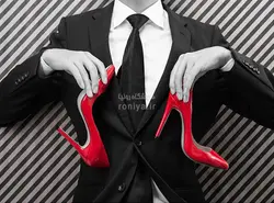 پوستر دیواری فشن سه بعدی کفش های قرمز کد FS-083 - رونیا