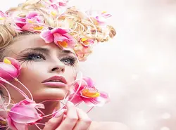 پوستر دیواری فشن سه بعدی میکاپ ارکیده صورتی کد FS-095 - رونیا