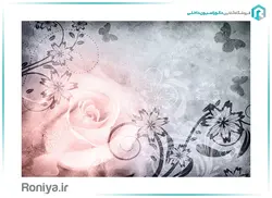 پوستر دیواری گل سه بعدی ابرو باد گل رز کد 3DF-123 - رونیا