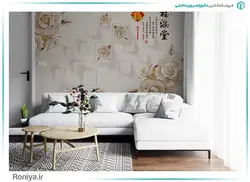 پوستر دیواری گل طرح مرمر کد 3DF-273 - رونیا