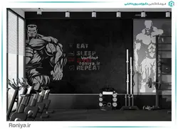 پوستر مشکی باشگاه بدنسازی Code-TA-162 - رونیا