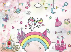 طرح یونی کورن برای کاغذ دیواری اتاق کودک CN-0166 - رونیا