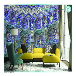 کاغذ دیواری سنتی طرح کاشی DA-3817 - مرکز خرید پوستر دیواری