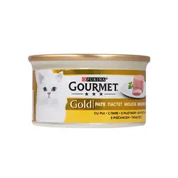 کنسرو غذای گربه گورمت مدل Gold Chicken وزن 85 گرم