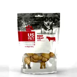 تشویقی سگ مدل دو سر گره با طعم گوشت سایز m یو اس پت