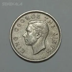 سکه کلکسیونی ۶ پنس بسیار کمیاب نیوزلند ۱۹۴۸ (جرج ششم) %