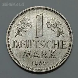 سکه کلکسیونی ۱ مارک آلمان ۱۹۶۲ (کیفیت تقریبا بانکی) %