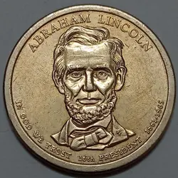 سکه کلکسیونی ۱ دلار ریاست جمهوری آمریکا ۲۰۱۰ ( آبراهام لینکلن) %