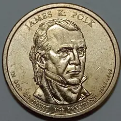 سکه کلکسیونی ۱ دلار ریاست جمهوری آمریکا ۲۰۰۹ (جیمز کی پولک) %
