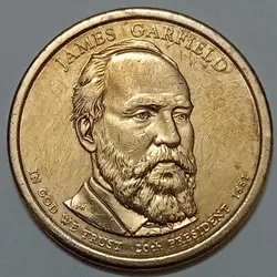 سکه کلکسیونی ۱ دلار ریاست جمهوری آمریکا ۲۰۱۱ (جیمز ای. گارفیلد) %