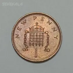 سکه خارجی ۱ پنی انگلیس ۱۹۷۶ تاج اول %