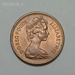 سکه خارجی ۱ پنی انگلیس ۱۹۷۶ تاج اول %