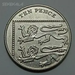 سکه کلکسیونی ۱۰ پنس انگلیس ۲۰۱۴ (سپر سلطنتی) تاج سوم %