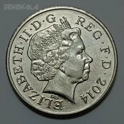 سکه کلکسیونی ۱۰ پنس انگلیس ۲۰۱۴ (سپر سلطنتی) تاج سوم %