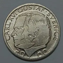 سکه کلکسیونی ۱ کرون سوئد ۲۰۰۰ (کیفیت بانکی) %