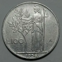 سکه کلکسیونی ۱۰۰ لیره ایتالیا ۱۹۵۶ %