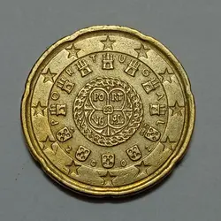 سکه کلکسیونی ۲۰ سنت یورو پرتغال ۲۰۰۲ %