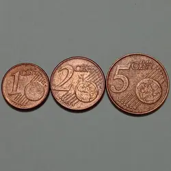 ست ۳ عدد سکه های سنت یورو هلند (۱ - ۲ - ۵ سنت) %