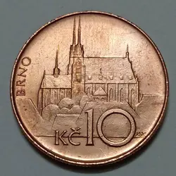 سکه کلکسیونی ۱۰ کرون جمهوری چک ۱۹۹۳ (کیفیت بانکی) %