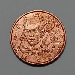 سکه کلکسیونی ۵ سنت یورو فرانسه ۱۹۹۹ %
