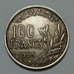 سکه کلکسیونی ۱۰۰ فرانک فرانسه ۱۹۵۵ %