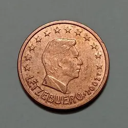 سکه کلکسیونی ۲ سنت یورو لوکزامبورگ ۲۰۰۲ %