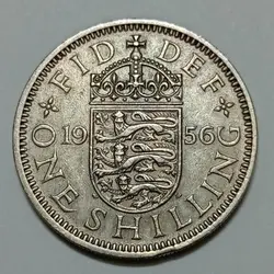 سکه کلکسیونی ۱ شیلینگ انگلیس ۱۹۵۶ ملکه الیزابت %