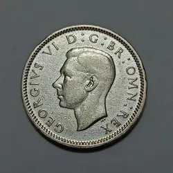 سکه نقره کلکسیونی ۶ پنس انگلیس ۱۹۴۲ جرج ششم %