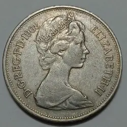 سکه کلکسیونی ۱۰ پنس انگلیس ۱۹۶۸ (تاج اول) %