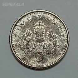 سکه کلکسیونی ۵ پنس انگلیس ۱۹۹۰ (تاج دوم) %