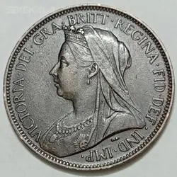 سکه کلکسیونی نایاب نیم پنی انگلیس ۱۹۰۱ (ملکه ویکتوریا) کیفیت بینظیر %