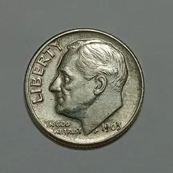 سکه نقره کلکسیونی دایم (۱۰ سنت) آمریکا ۱۹۶۰ %