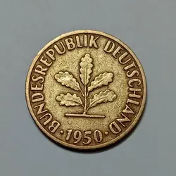 سکه کلکسیونی ۵ فنیگ کمیاب آلمان ۱۹۵۰ %