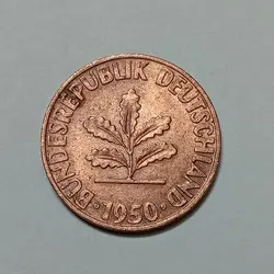 سکه کلکسیونی ۱ فنیگ آلمان ۱۹۵۰ %