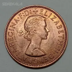 سکه کلکسیونی نیم پنی انگلیس ۱۹۵۸ ملکه الیزابت %