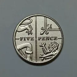 سکه کلکسیونی ۵ پنس انگلیس ۲۰۱۵ (سپر سلطنتی) تاج چهارم %