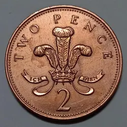 سکه کلکسیونی ۲ پنس انگلیس ۱۹۹۶ تاج دوم %