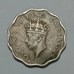 سکه خارجی ۱ آنه هند مستعمره انگلیس ۱۹۳۹ جرج ششم %