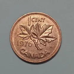 سکه خارجی ۱ سنت کانادا ۱۹۷۶ ملکه الیزابت %