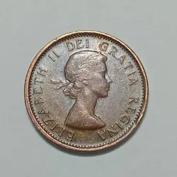 سکه خارجی ۱ سنت کانادا ۱۹۵۷ ملکه الیزابت %